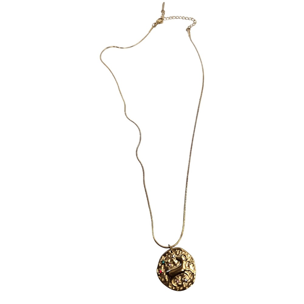 Aires Zodiac Coin Pendant Dainty Gold Necklace Stainless Steel Layering Necklace - Picture 5 of 7